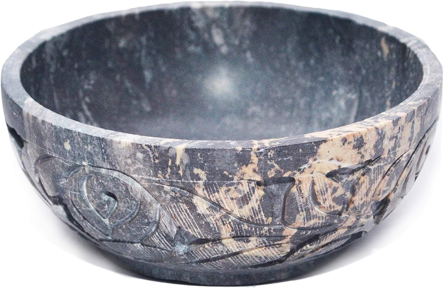 Indus Lifespace Soapstone Scrying and Smudge Bowl Hand-Carved Ritual Bowl for Smudging Divination, Incense Burning (5" x 5" x 2") - Image 5