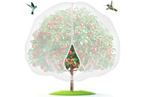 GARDEN TAILOR Fruit Tree Netting with Zipper & Drawstring - 4'x6' Garden Plant Net Pest Barrier 0.16 oz/ft to Prevent Cicadas Bird Squirrel Deer - Bug Protection for Blueberry Tomato with Fine Mesh Insect Cover