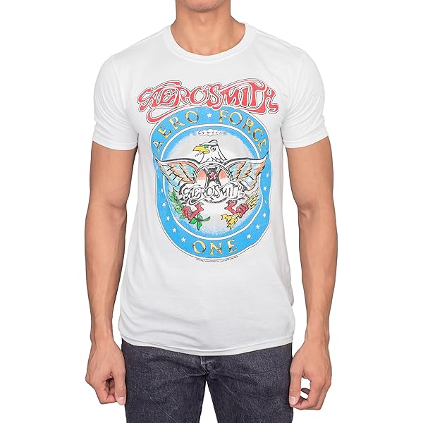 Impact Aerosmith Aero Force Men's White Short Sleeve Tee (Medium