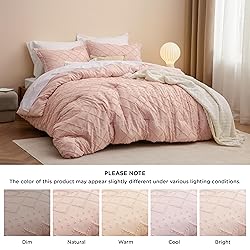 Bedsure Full Comforter Set - Coral Pink
