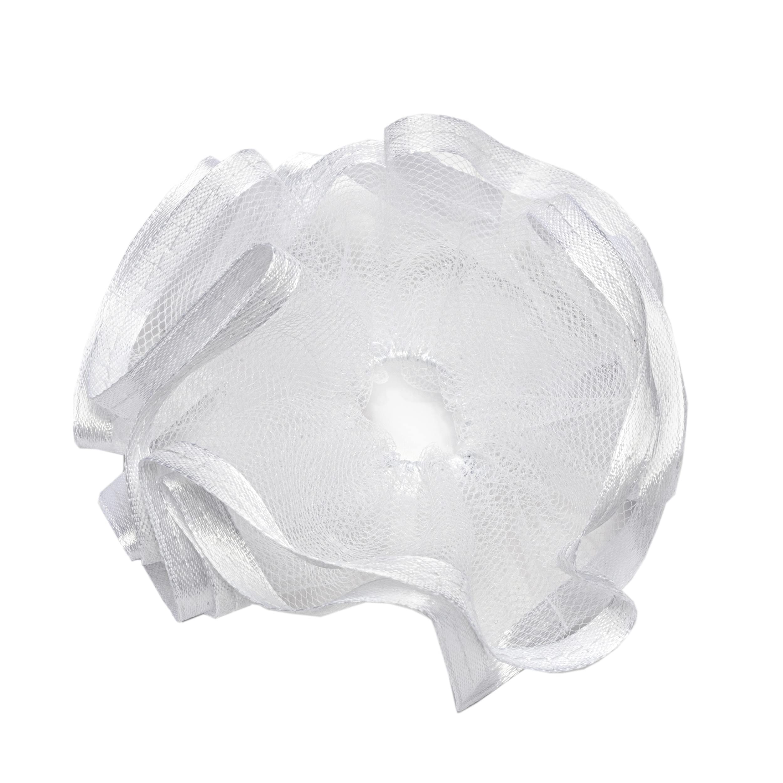 NKlaus 14434 Christening Candle Cuff Communion Made of Tulle 12 x 9 cm Drip Protection White Satin Ribbon