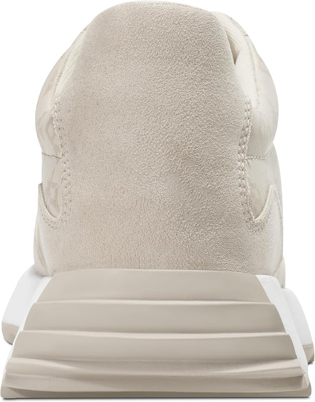 Naples Sneaker Damen Beige mit Schnürung und Logo-Print
