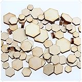 54 Piece Wood Hexagon Cutouts - 1.8x1.8cm Unfinished Mosaic Tiles For Crafts