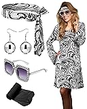 Janmercy 5 Pcs 70s 80s Hippie Costumes Accessories