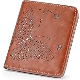 KITEVIUN Small RFID Wallet Women Ultra Thin Slim Womens Wallet Mini Compact Bifold Pocket Ladies Wallets for Women BROWN