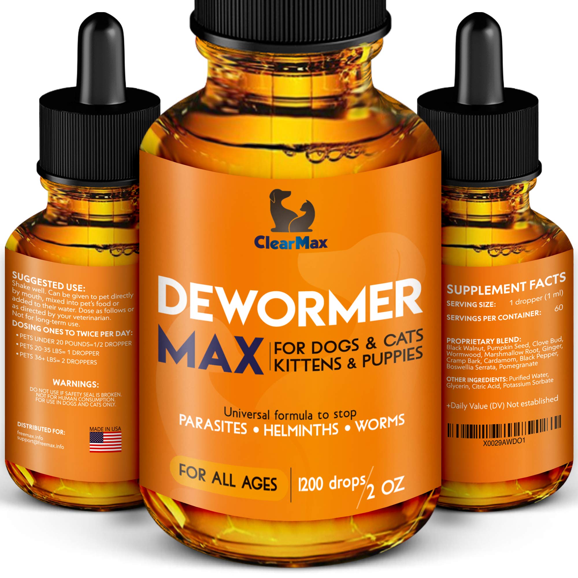 Dewormer + for Dogs and Cats Natural Treatment from Tapeworm