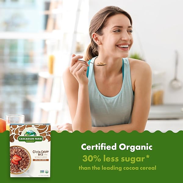 CASCADIAN FARM, CEREAL CRISPY RICE COCOA ORGANIC, 12 OUNCE