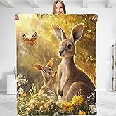 dhakalrlde Kangaroo Blanket - Plush, Soft, Comfy, Lightweight, Warm, Fuzzy, Cozy and Anti-Pilling Flannel Throw Blanket Perfect for Couch, Travel, Bed, Office, Outdoor - 50in×60in(color87)