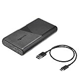 Amazon Basics Ultra-Portable Fast Charging Power Bank Battery, USB-C, 20100mAh with 18W PD and two 12W USB-A Ports for iPhone