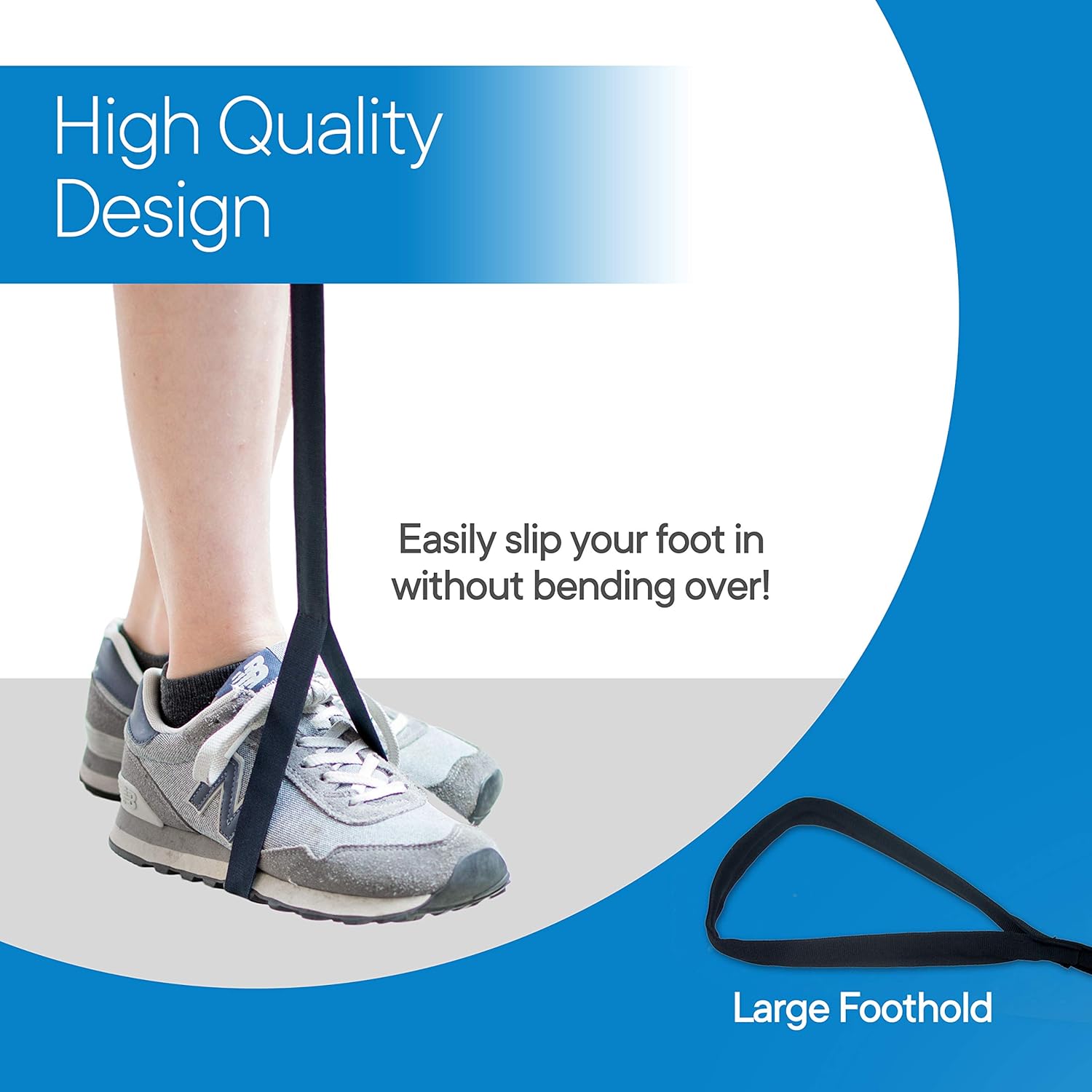 RMS 42 Inch Long Leg Lifter - Durable & Rigid Hand Strap & Foot Loop - Ideal Mobility Tool for Wheelchair, Hip & Knee Replacement Surgery (42 Inch Long): Health & Personal Care