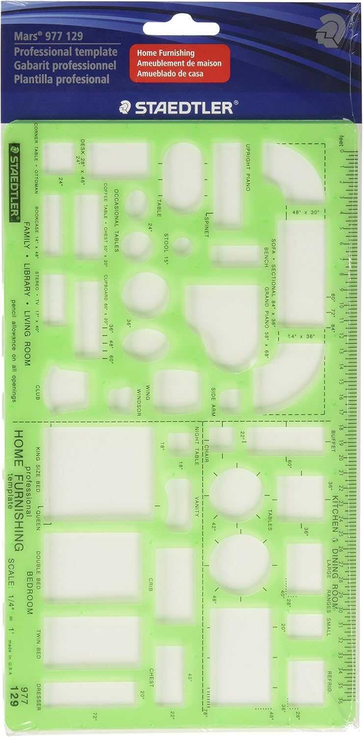 Staedtler Technical Drawing Template (977 129 02) : Technical Drawing Templates : Office Products