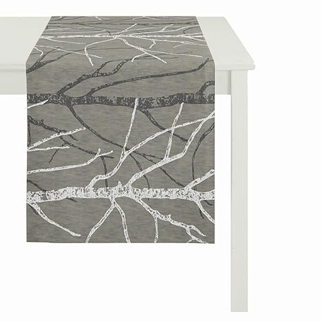 Apelt Tischläufer Loft Art. FRESCO, Äste, Fb. 88, Leinen-Stoff halbtransparent, ca. 48x140 cm, Leinendruck