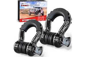 Nilight - 90052B 2 Pack 3/4" D-Ring Shackle 4.75 Ton (9500 Lbs) Capacity with 7/8" Pin Heavy Duty Off Road Recovery Shackle w