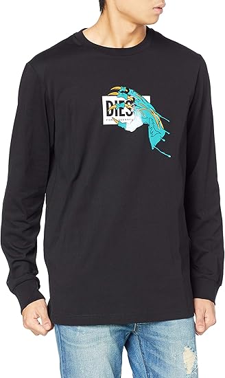 Amazon ディーゼル Diesel メンズ 長袖 Tシャツ ロンt ボックスロゴ A0177hayu Tシャツ カットソー 通販