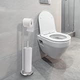 YUET Freestanding Toilet Paper Holder Stainless Steel Brushed Nickel 5 Roll view 4