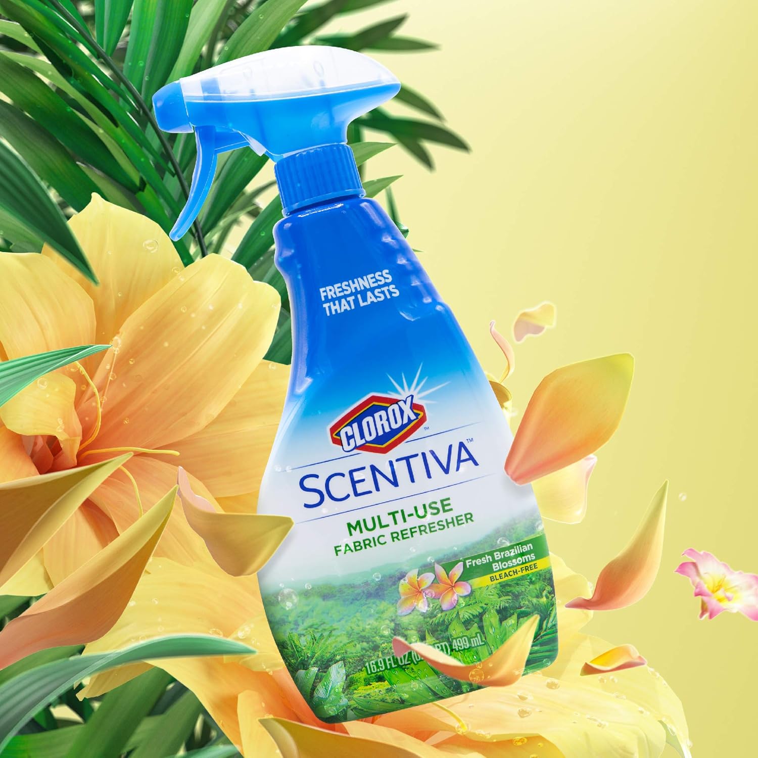 Clorox - BB0703 Scentiva Multi-Use Fabric Refresher Spray | Fabric Freshener for Closets, Upholstery, Curtains, and Carpets | Fresh Brazilian Blossoms | 16.9 Ounces: Industrial & Scientific