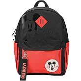 Disney Mickey Mouse Character Face 16.5" Adult Black &amp; Orange Backpack