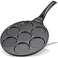 KRETAELY Nonstick Pancake Pan Pancake Griddle with 7-mold Design Mini Pancake Maker with PFOA Free Coating-Black