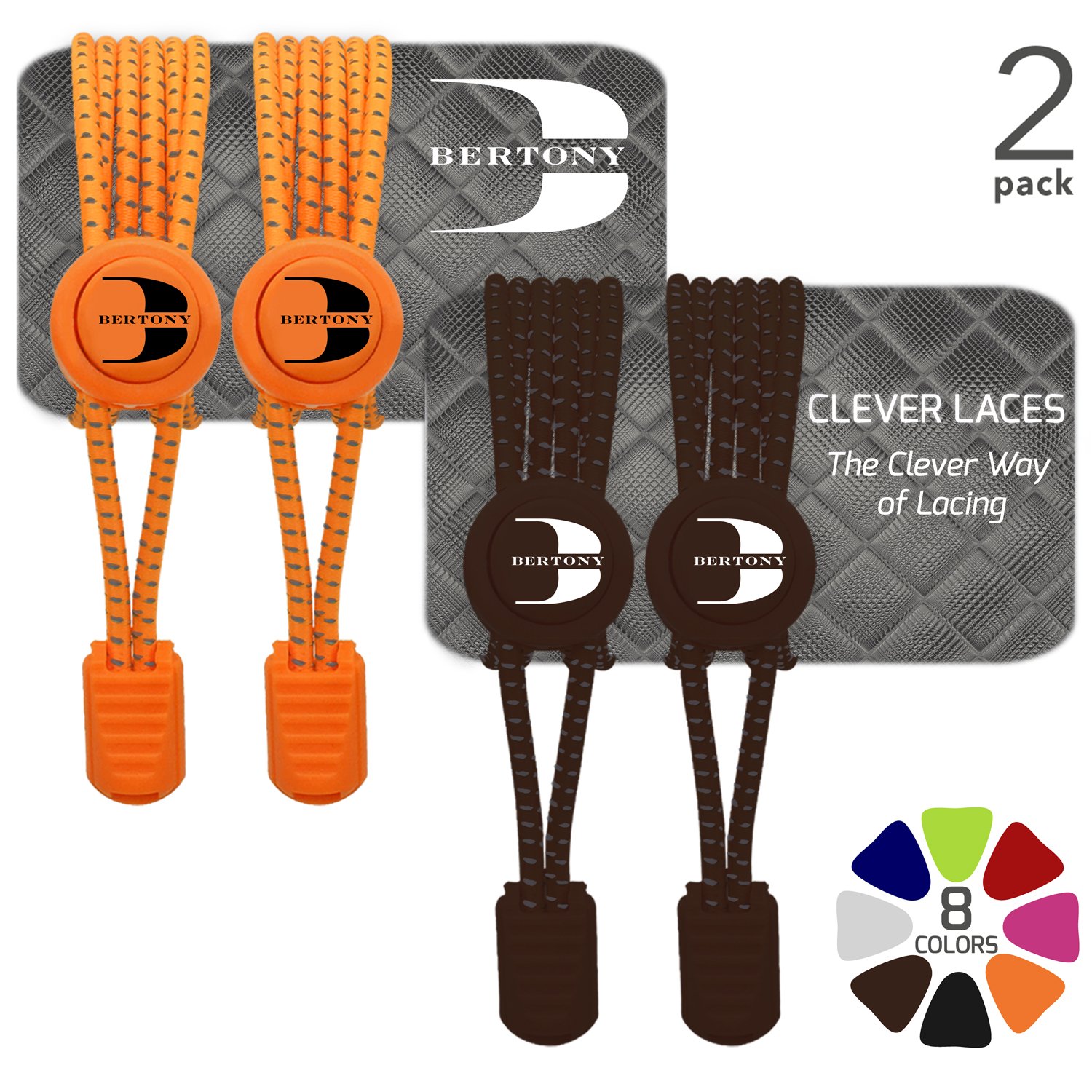 CLEVER LACES Cordones Elásticos con Sistema No Tie Ideal para Deportes Triatlón