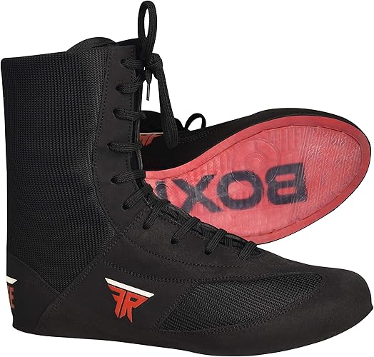 FISTRGE Leather High Top Kick Boxing Shoes Fighting Sports Master