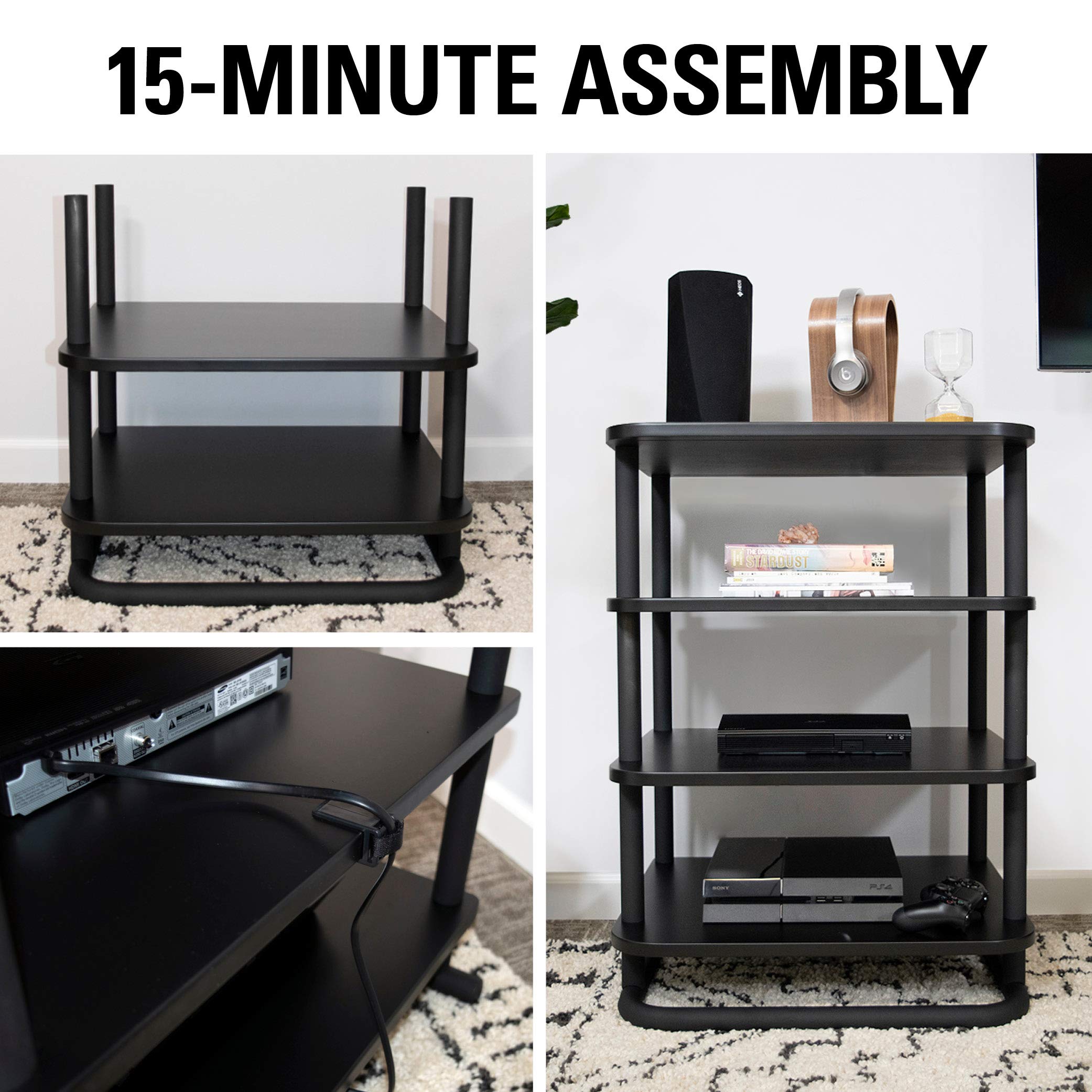 Sanus AV Media Stand with Builtin Cable Mangement & Adjustable Feet