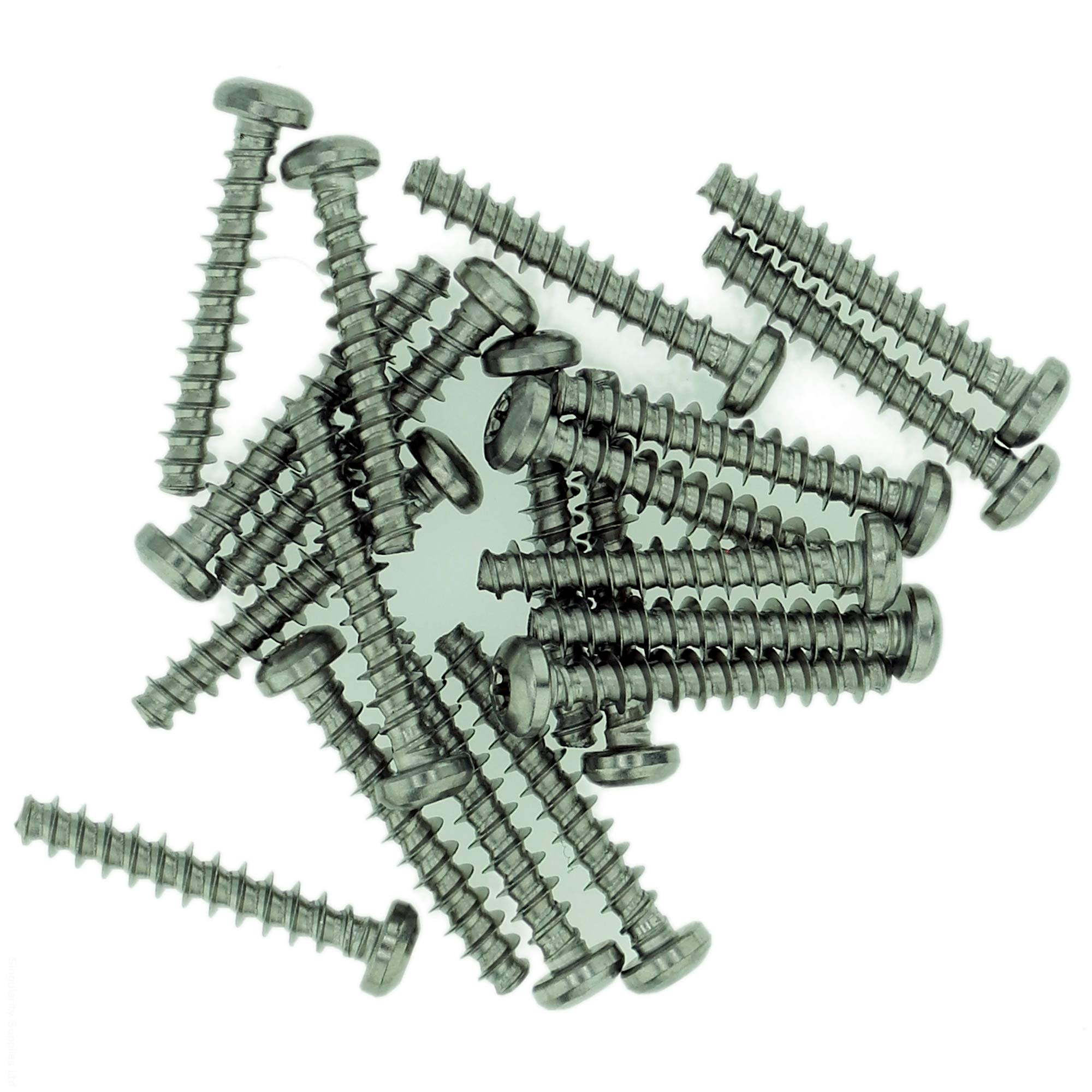 D3 (3mm x 8mm) TX Pan Screws for Plastic - Stainless Steel (A2) (Pack of 20)