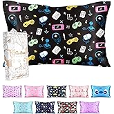 Miss Adola Silk Pillowcase for Kids - 30 x 20 Inches Queen Size Mulberry Silk Pillow Case with Zipper Cute Cartoon Kawaii Teens Girls Boys Pillowcase for Hair and Skin, Color Elements