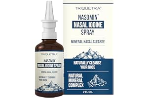 TRIQUETRA HEALTH Nasomin® Iodine Nasal Spray – Cleanses & Refreshes Your Nasal Passages – Iodine & Fulvic Acid Blend – 150+ Uses Per Bottle – 100% Natural Mineral Formula – (2 oz. Bottle + Nasal Sprayer)