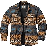 Legendary Whitetails Mens Thermal Lined Shirt Jacket Plaid Flannel Polyfill Insulated Shacket, Upland Oasis, XL