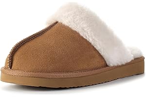 OOW Kids Slippers Girls Boys Fuzzy Memory Foam House Slippers Winter Warm Plush Lined Home Shoes Soft Bedroom Indoor Outdoor