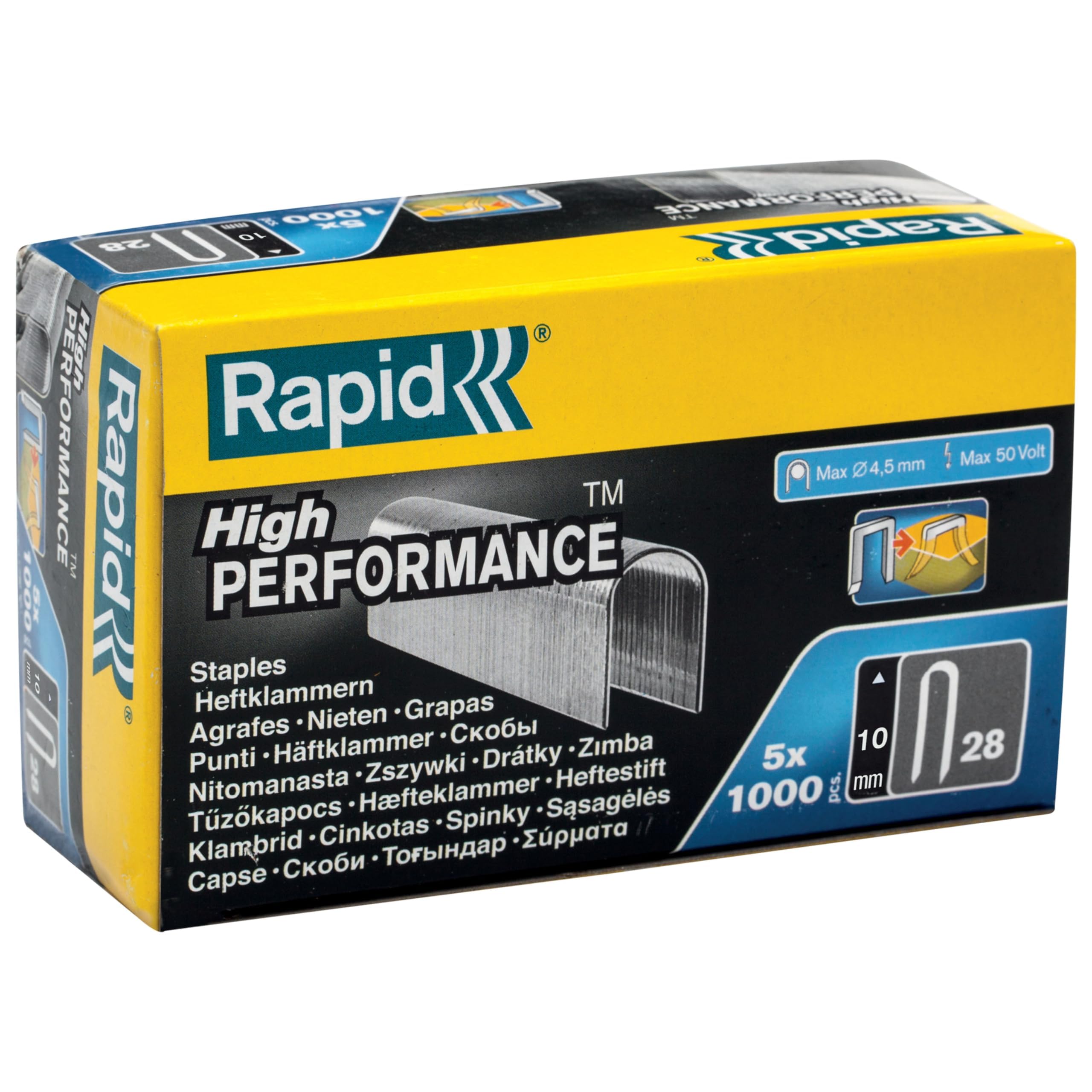 Rapid High Performance No.28 Cable Staples, Leg Length: 10 mm, 11893510 - 5000 Pieces