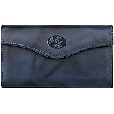 Julia Buxton Heiress Leather Organizer Clutch Handbag Wallet with RFID Blocking, Navy