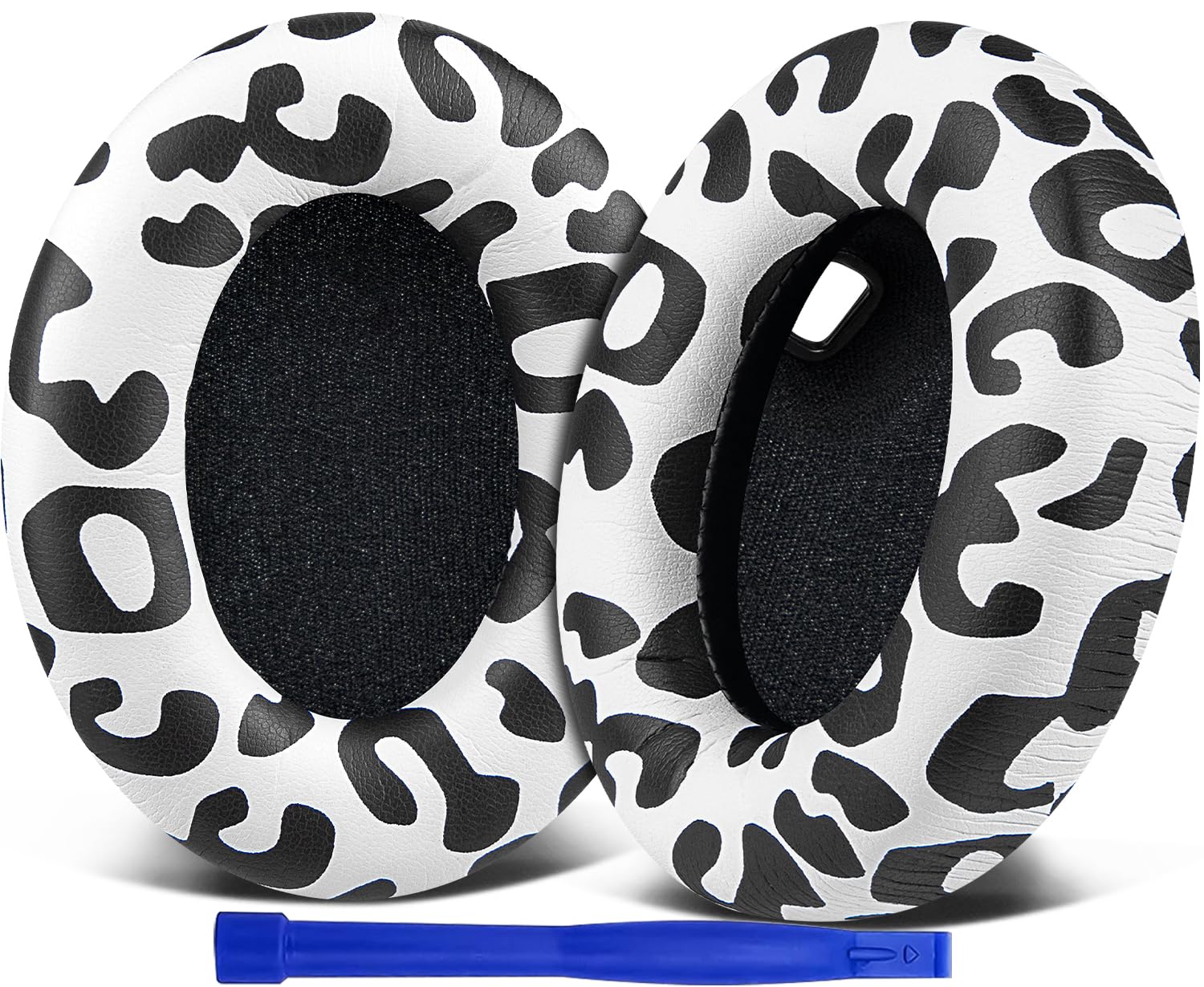 SOULWIT Replacement Earpads for Sony WH-1000XM4 (WH1000XM4) Headphones, Ear Pads Cushions with Noise Isolation Foam, Added Thickness, Without Affecting Sensor - Snow Leopard — image 1