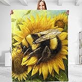 dhakalrlde Bee Blanket - Plush, Soft, Comfy, Lightweight, Warm, Fuzzy, Cozy Flannel Throw Blanket Perfect for Couch, Travel, Bed, Office, Outdoor - 50in×60in(color46)