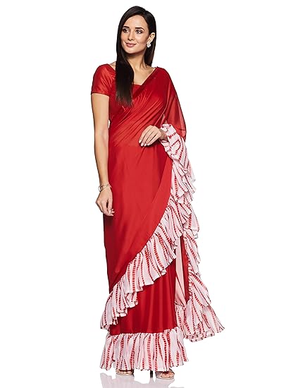 Womanista crepe with blouse piece Saree