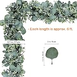 LOMOHOO 2Pcs Eucalyptus Garland 6FT Greenery Vines with White Seeds Wedding view 3