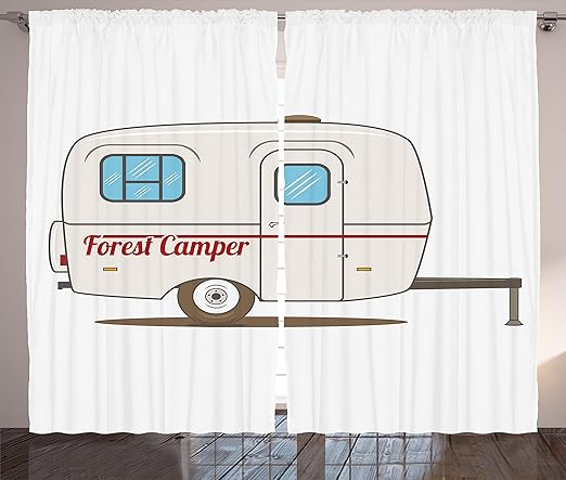 Amazon Com Ambesonne Camper Curtains Vintage Van Recreational