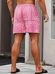 DIOTSR Mens Paisley Casual Shorts Retro Graphic