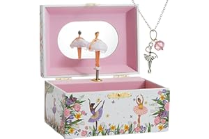 ABI + OLIE Musical Ballerina Jewelry box for Girls - Ballerina Music Box - Ballet Gifts - Toys for Girls 4-6 plus