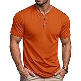 MAGCOMSEN Men's Henley Short Sleeve Shirt Moisture Wicking Lightweight Cotton T-Shirts Casual Summer Basic Tee Shirt