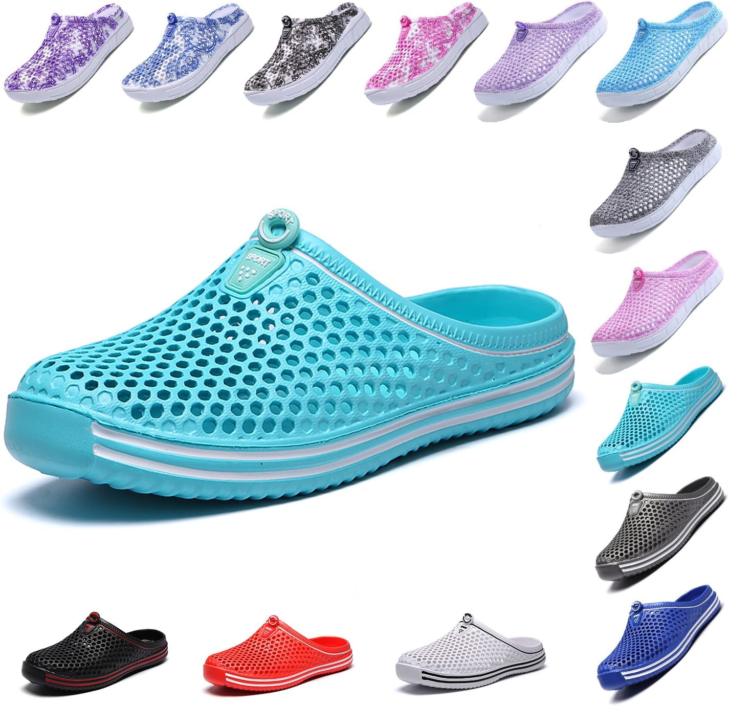 Garden Clog Shoes Beach Footwear Water bash Womens Summer Slippers Mesh Sandals Walking Slippers Quick Drying Outdoor Water Mens Womens Shoes