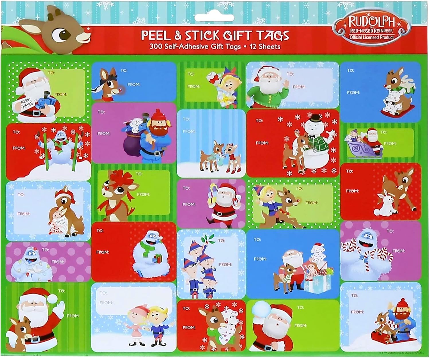 Rudolph The Red Nosed Reindeer Peel and Stick Gift Tags, 300 Tags on 12 Sheets: Health & Personal Care
