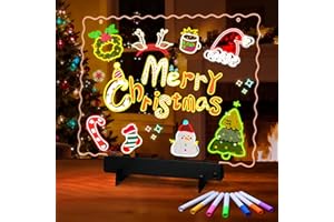 Ammonite Lumiboard LED Drawing Board, Battery Powered Doodle Board. with 7 Color Options, Stand and Carrying Chain Included, 