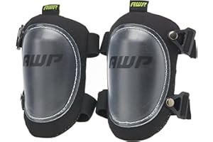 AWP Hard Shell Construction Knee Pads | All-Day Comfort Knee Pads with Molded Cap Design for Swiveling | One Size