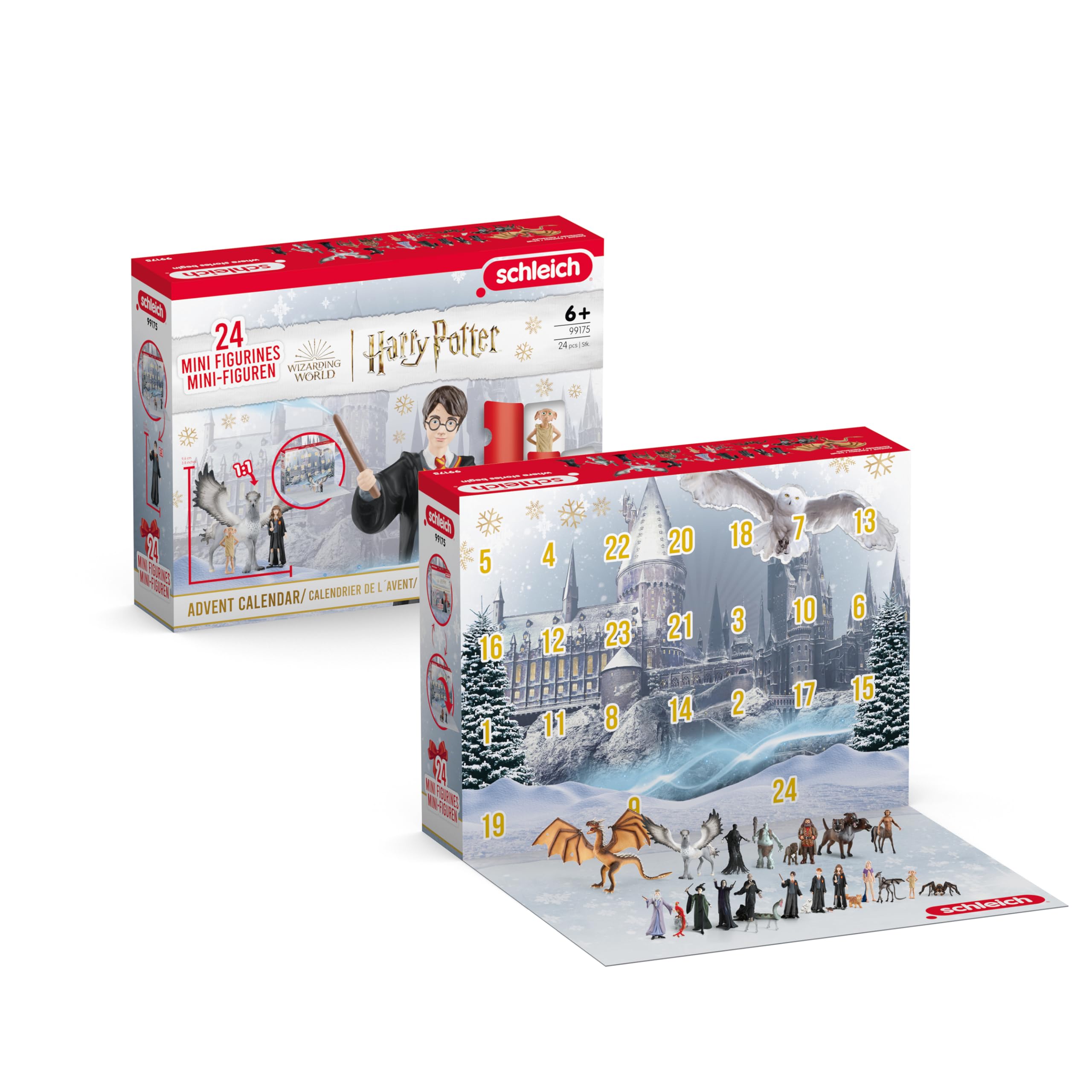 Schleich Harry Potter Advent Calendar - 24 PC Harry Potter Mini Figurine Set - Wizarding World Collectible Figures for Kids and Adults - Christmas Holiday Countdown Calendar - Ages 6+ | 99175