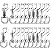 Lucky Goddness 20pcs Swivel Snap Hooks for Dog Leash Collar Linking, Metal Heavy Duty Eye Lobster Claw Clasp Multipurpose- Perfect for Pet Buckle Key Chain Purse Bag Making Handmade Crafts DIY Project