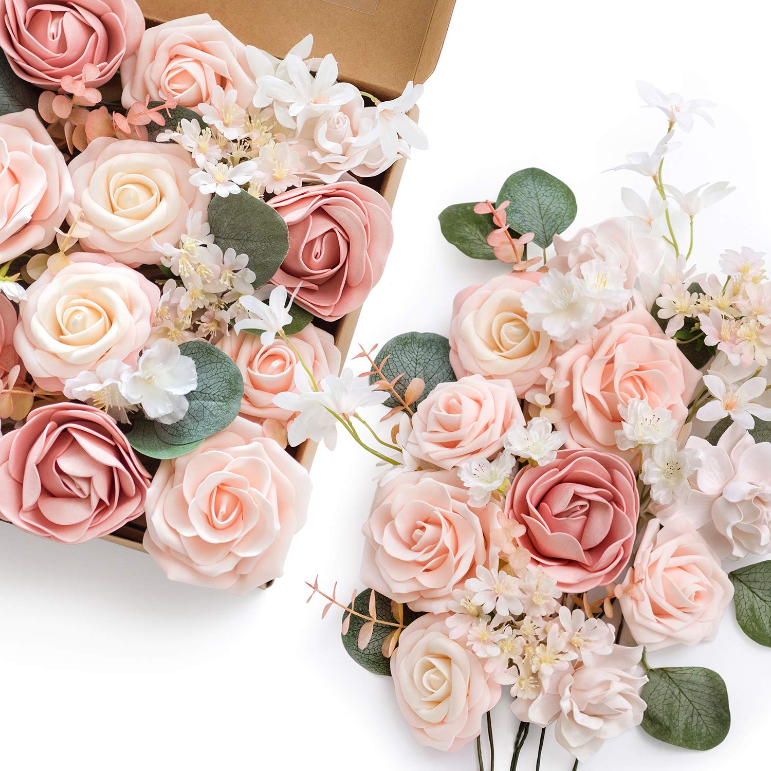 Buy Ling's Moment Artificial Flowers Combo for DIY Wedding Bouquets