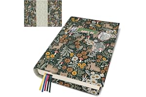 QRZIQRZ Cute Cat Book Cover for Paperbacks,Adjustable Washable Soft Canvas Fabric Book Cover with Pocket Bookmark,Double Side Floral Print Book Protector Covers for Hardcover Book Lover Gift Women