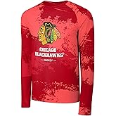 FOCO NHL Men's Official Primary Logo Wordmark Paint Stroke Polyester Performance Long Sleeve T-Shirt