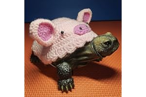 FORZENA Sweater for Turtle - Small Animal Sweater Warm Winter Knitted Handmade Cute Sweater Apparel Accessory Halloween Party Cosplay Costume Photo Shoot for Pet Tortoise Turtle (L,Pink Piggy)